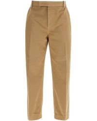 Thom Browne - Camel Cotton Chino Pants With Tricolor Ribbon - Lyst