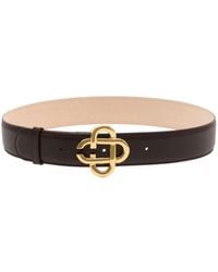 CASABLANCA - Logo Buckle Leather Belt - Lyst
