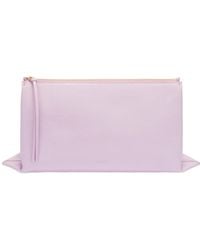 Jil Sander - Logo Embossed Zipped Clutch Bag - Lyst