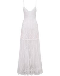 LoveShackFancy - Valmy Embroidered Tulle Dress - Lyst