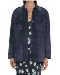 Self-Portrait - Suede Oversized Jacket - Lyst