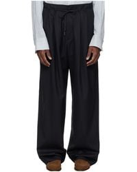 WOOYOUNGMI - Striped Wide-Leg Casual Pants - Lyst