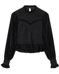 AllSaints - Juno Shirred Top - Lyst