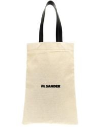 Jil Sander - Logo-Print Large Open Top Tote Bag - Lyst