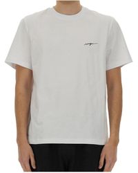 MSGM - Logo Embroidered Jersey T-Shirt - Lyst