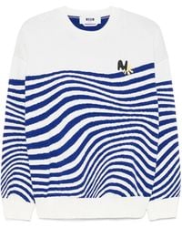 MSGM - Striped Sweater - Lyst