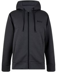 BOSS - Ogo Print Zip-Up Hooded Sweatshirt - Lyst