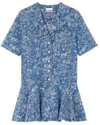 Ganni - Tapestry Mini Dress - Lyst