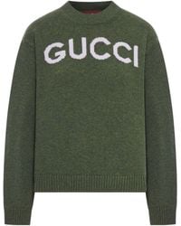 Gucci - Logo Intarsia-Knit Crewneck Jumper - Lyst