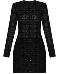 Balmain - Shimmering Sequins Mini Dress - Lyst
