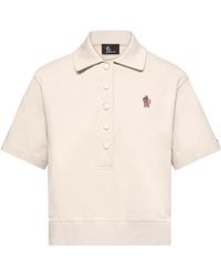 Moncler - Logo Patch Cotton Polo Shirt - Lyst