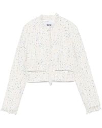MSGM - Frayed-Edge Jacket - Lyst