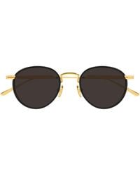 Bottega Veneta - Eyewear Round Metal Sunglasses - Lyst