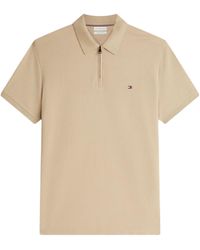 Tommy Hilfiger - Zip-Neck Logo-Detail Polo Shirt - Lyst