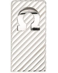 Ferragamo - Gancini-Logo Striped Tie Clip - Lyst