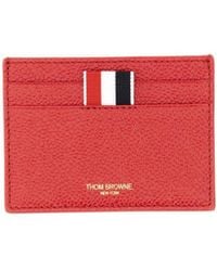 Thom Browne - Logo Printed Striped Card Holder - Lyst