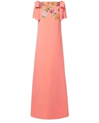 Carolina Herrera - Bow-Detail Embellished Floral Gown - Lyst