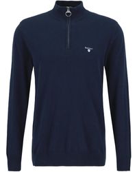 Barbour - Half-Zip Ribbed-Trim Sweater - Lyst
