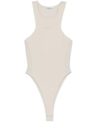 Patrizia Pepe - Mesh-Panel Tank Top Bodysuit - Lyst