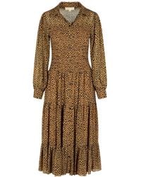 Michael Kors - Michael Allover Printed Pleated Shirt Dress - Lyst