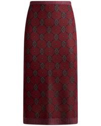 Etro - Patterned Knit Midi Skirt - Lyst