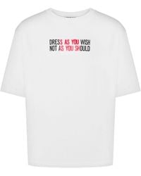 Moschino - Slogan-Print Cotton T-Shirt - Lyst