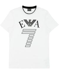 EA7 - Logo Round Neck T-Shirt - Lyst