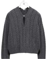 Loewe - V-Neck Knitted Jumper - Lyst