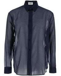 Saint Laurent - Shirt With Classic Collar And Contrasting Details I - Lyst
