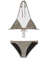 Gucci - Printed Gg Stretch Jersey Bikini - Lyst