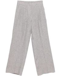 Peserico - Belted Wide-Leg Pants - Lyst