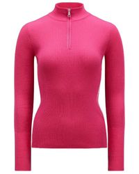 Moncler - Half-Zip Logo Patch Jumper - Lyst