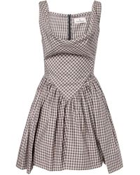Vivienne Westwood - Mini Sunday Checked Draped Cocktail Dress - Lyst
