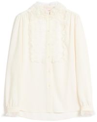 Valentino - Ruffle Detailed Georgette Shirt - Lyst