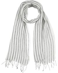 Brunello Cucinelli - Striped Shiny Silk Tassel Scarf - Lyst