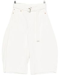 Sacai - Belted Cropped Denim Shorts - Lyst
