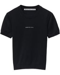 Alexander Wang - Logo Short-Sleeve Knitted Top - Lyst