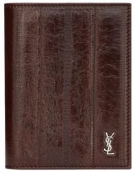 Saint Laurent - Logo-Plaque Bi-Fold Wallet - Lyst