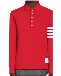 Thom Browne - 4-Bar Long-Sleeve Polo Shirt - Lyst