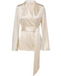 JOSEPH - Archer Belted Silk Satin Jacket - Lyst