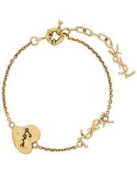 Saint Laurent - Cassandre Heart Chain Bracelet - Lyst