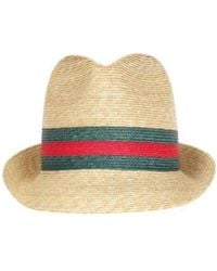 Gucci - Web Stripe-Trim Trilby - Lyst