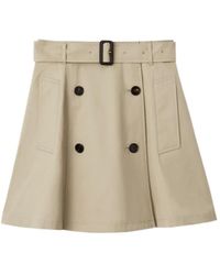 Burberry - Gabardine Trench Mini Skirt - Lyst