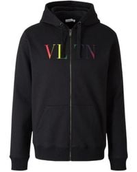Valentino - Vltn Printed Zipped Hoodie - Lyst