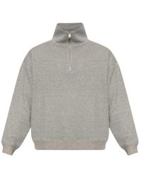 FRAME - Relaxed Zip Up Sweatshirt - Lyst