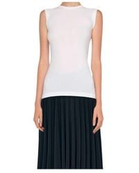 Norma Kamali - Sleeveless Round-Neck Top - Lyst