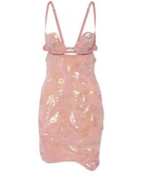 Nensi Dojaka - Heartbeat Sequined Asymmetric Minidress - Lyst