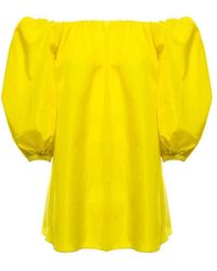 Valentino - Off-Shoulder Silk Blouse - Lyst