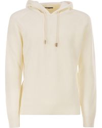 Tagliatore - Drawstring Knitted Hooded Jumper - Lyst