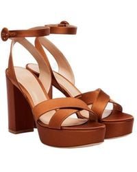 Gianvito Rossi - Sabrina Satin Crêpe Platform Sandals - Lyst